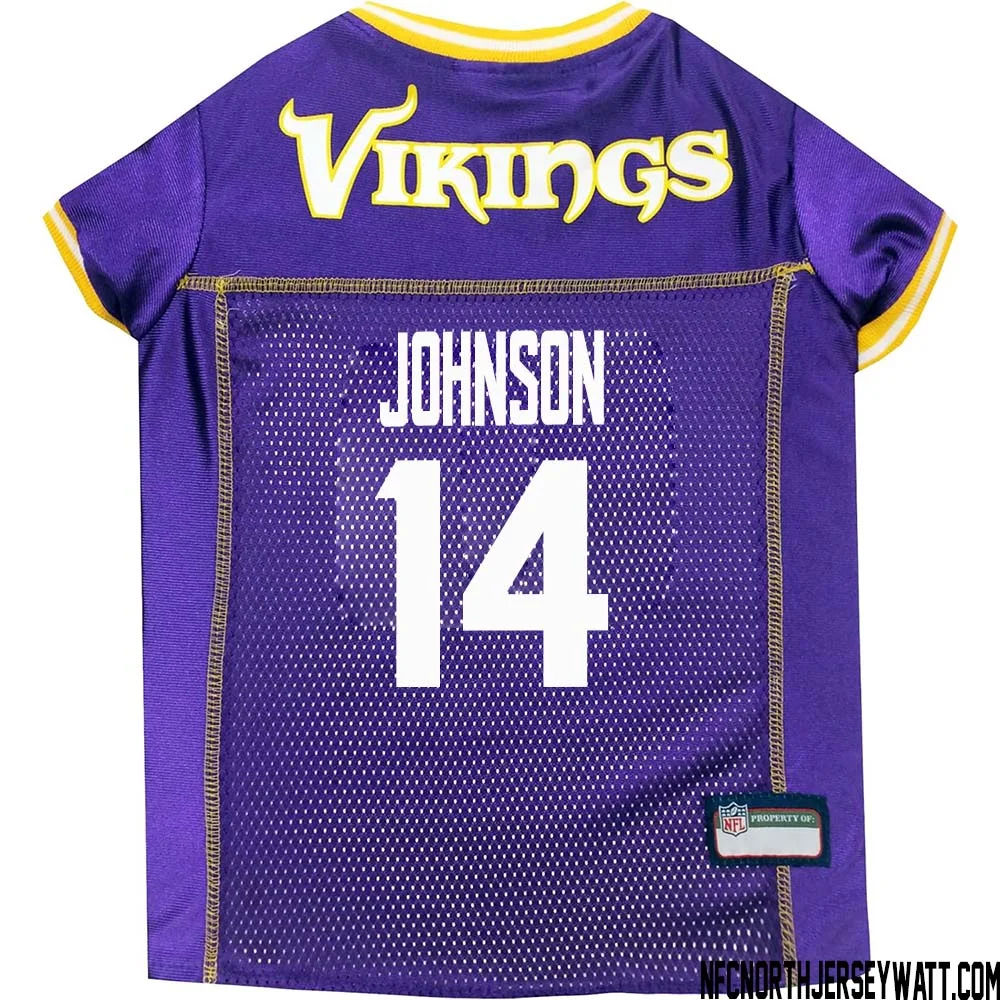 Brad Johnson No 14 Purple Minnesota Vikings Dog Jersey