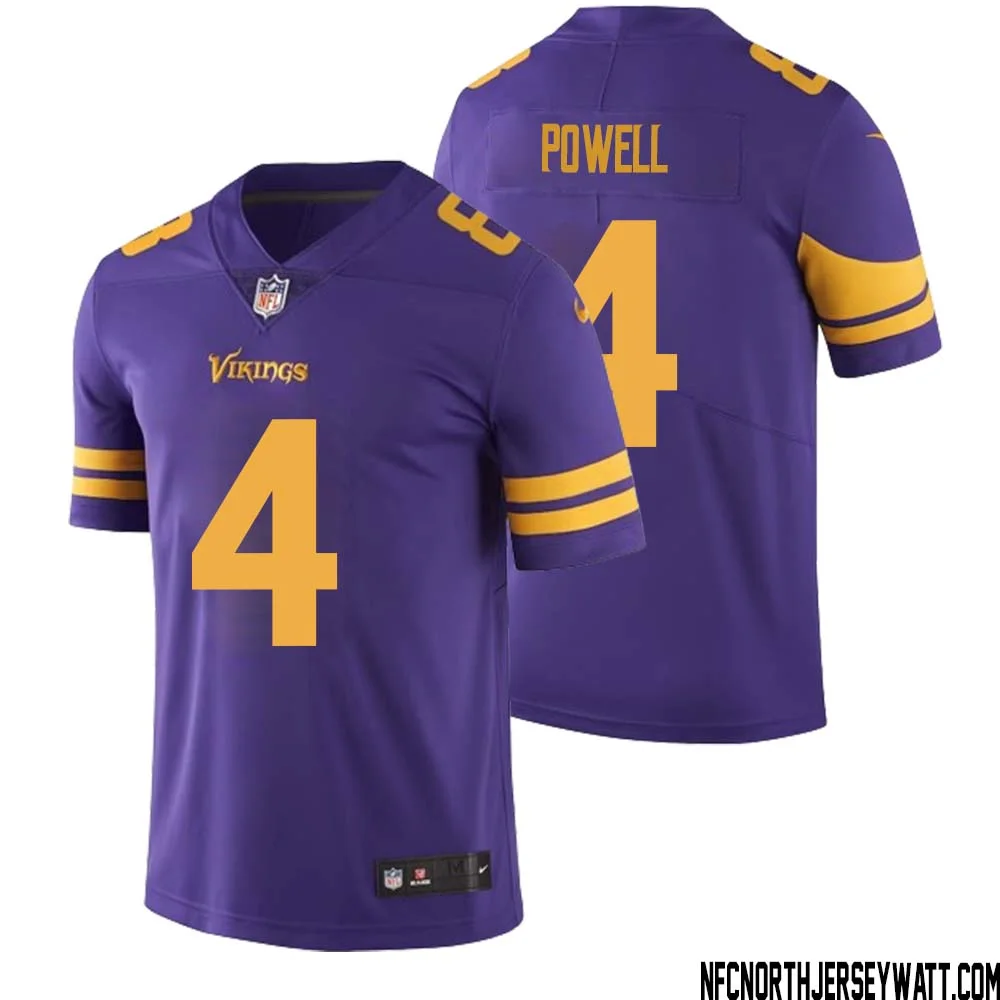 Brandon Powell No 4 Men Purple Minnesota Vikings Color Rush Vapor Untouchable Limited Jersey
