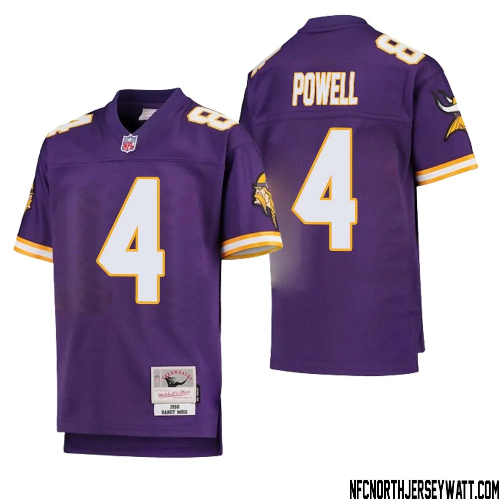 Brandon Powell No 4 Youth Mitchell Ness Purple Minnesota Vikings 1998 Legacy Retired Player Jersey 1