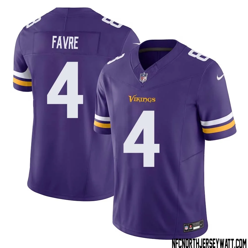 Brett Favre No 4 Men Purple Minnesota Vikings Vapor F.U.S.E. Limited Jersey 1
