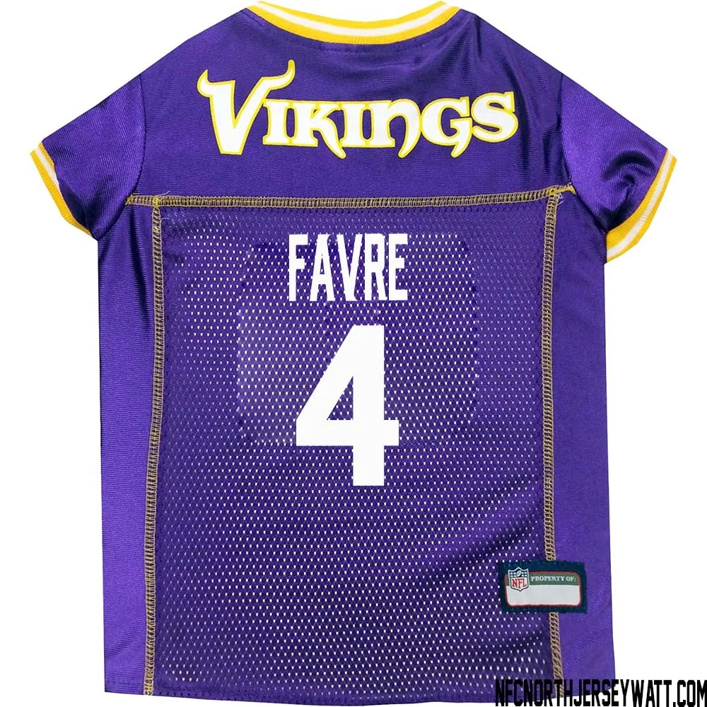 Brett Favre No 4 Purple Minnesota Vikings Dog Jersey 1