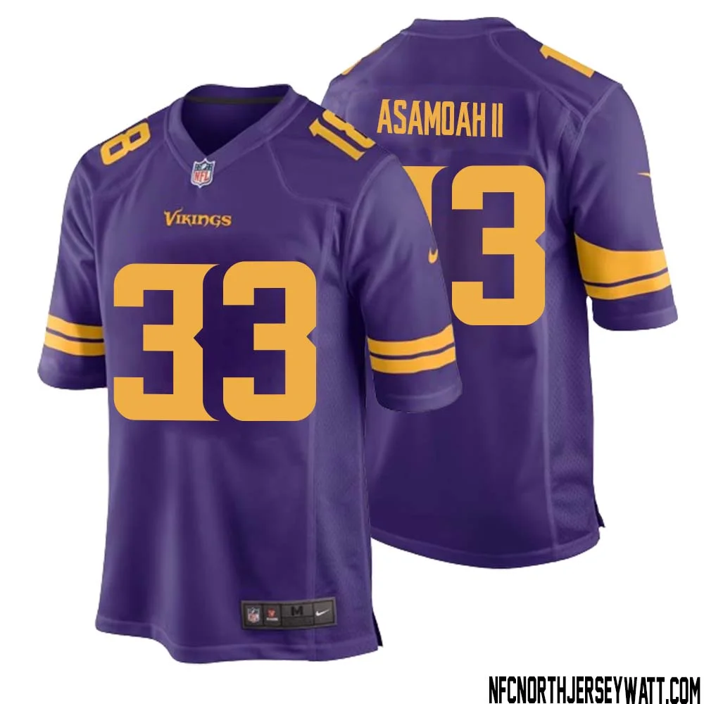 Brian Asamoah II No 33 Men Purple Minnesota Vikings Alternate Game Jersey