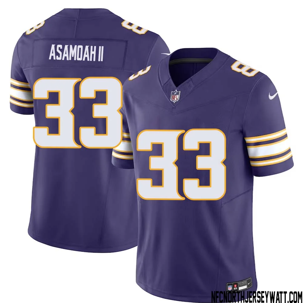 Brian Asamoah II No 33 Mens Purple Minnesota Vikings Vapor F.U.S.E. Limited Jersey