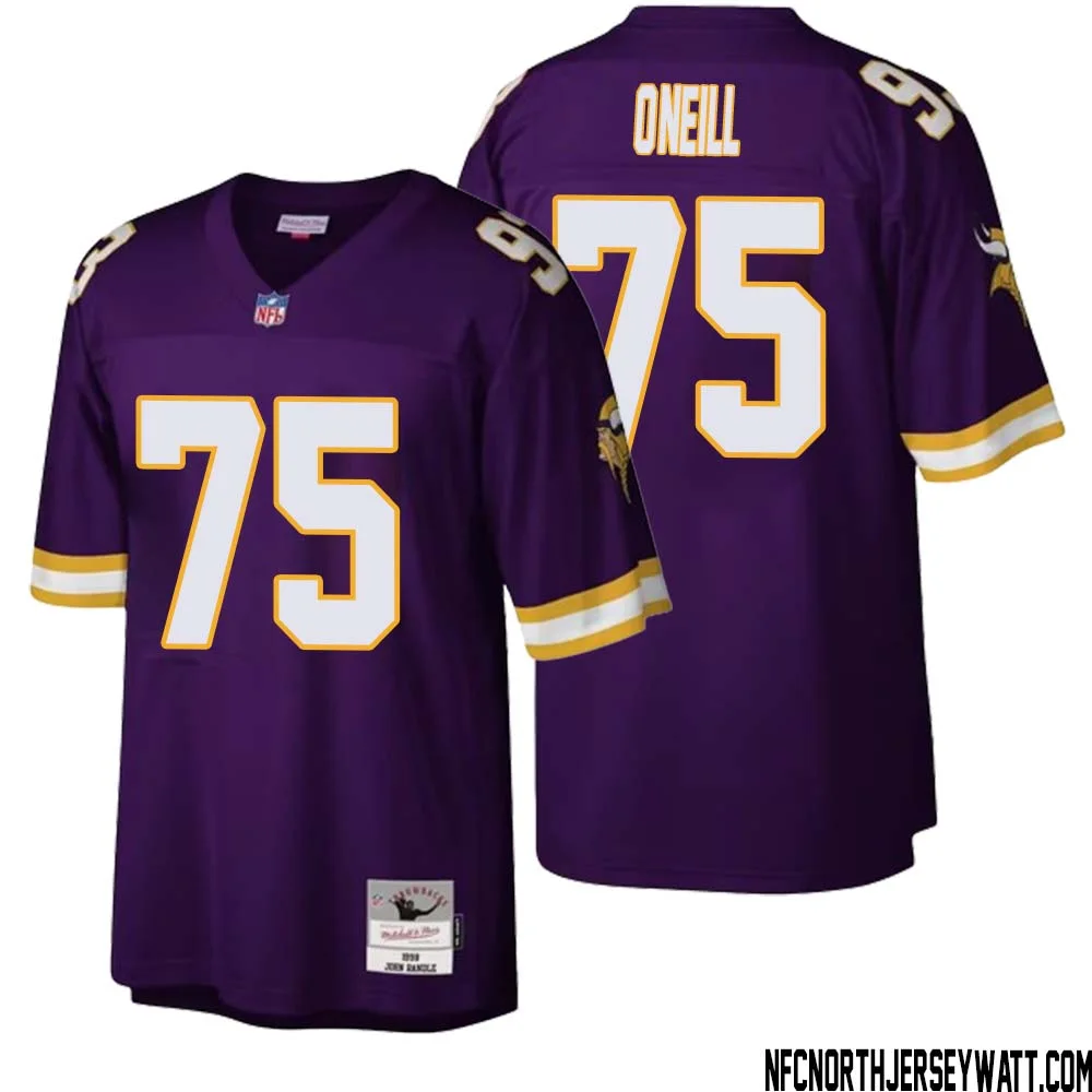 Brian ONeill No 75 Men Mitchell Ness Purple Minnesota Vikings Legacy Replica Jersey