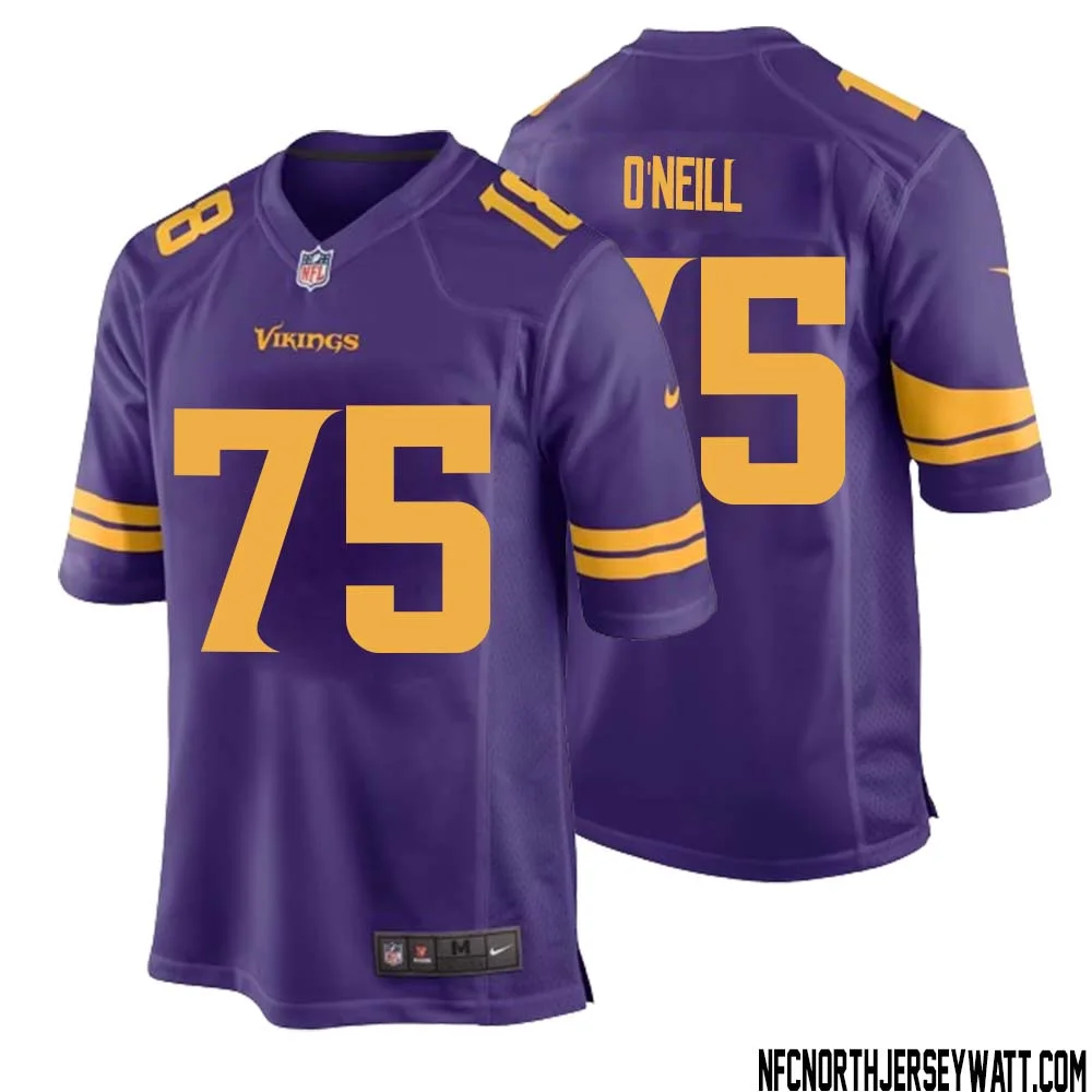 Brian ONeill No 75 Men Purple Minnesota Vikings Alternate Game Jersey