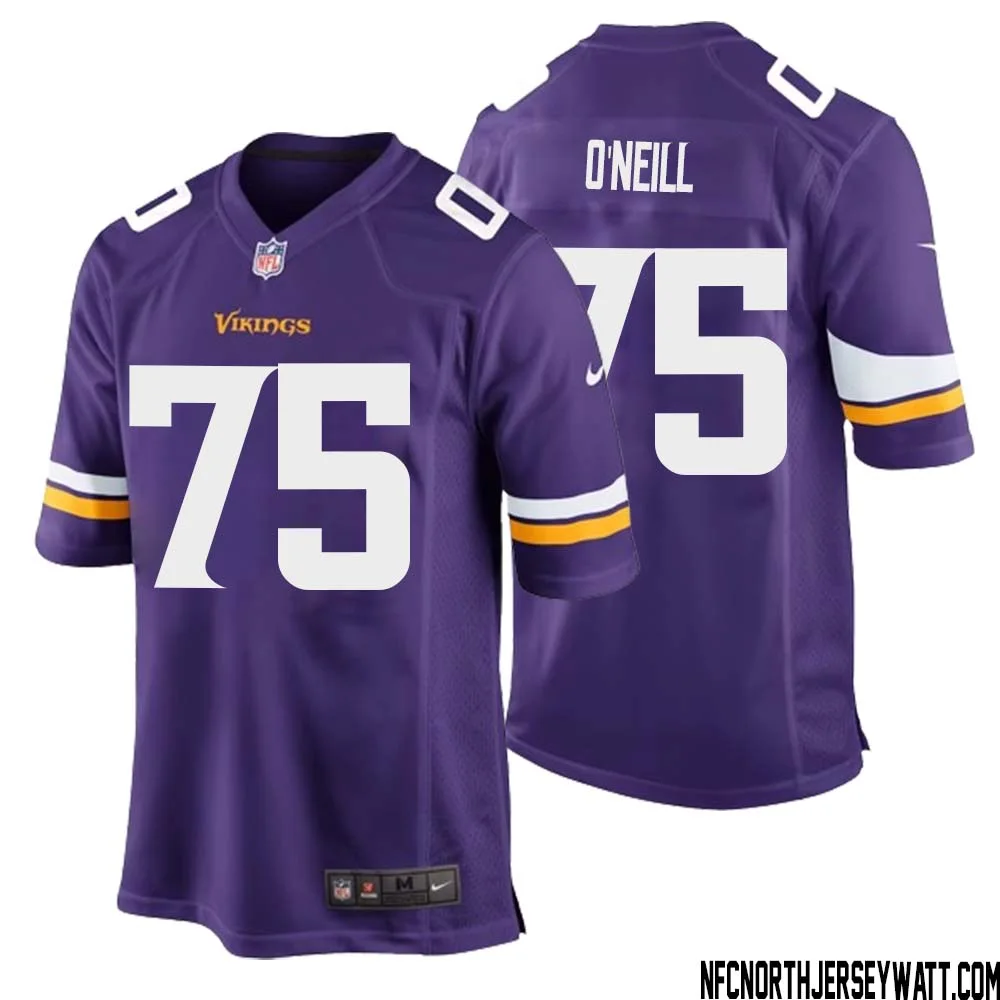 Brian ONeill No 75 Minnesota Vikings Game Jersey Court Purple for Mens 1
