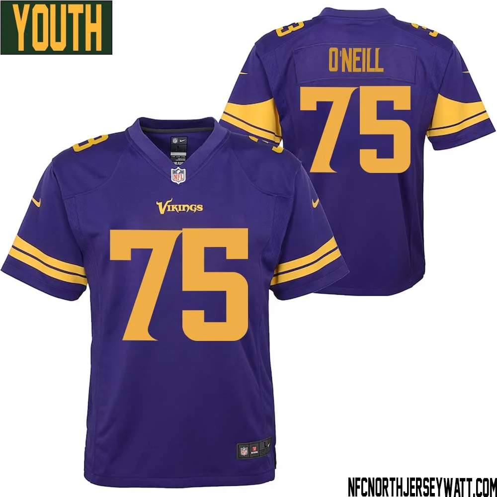 Brian ONeill No 75 Youth Purple Minnesota Vikings Color Rush Vapor Untouchable Limited Jersey