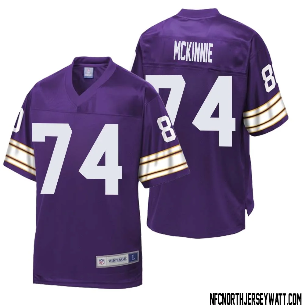 Bryant McKinnie No 74 Men NFL Pro Line Purple Minnesota Vikings Retired Player Replica Jersey