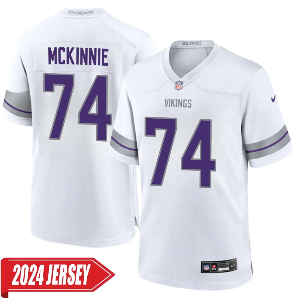 Bryant McKinnie No 74 Men s Minnesota Vikings White Alternate Custom Game 2024 Jersey