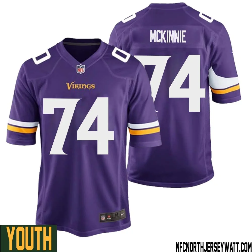 Bryant McKinnie No 74 Minnesota Vikings Game Jersey Court Purple for Youth 1