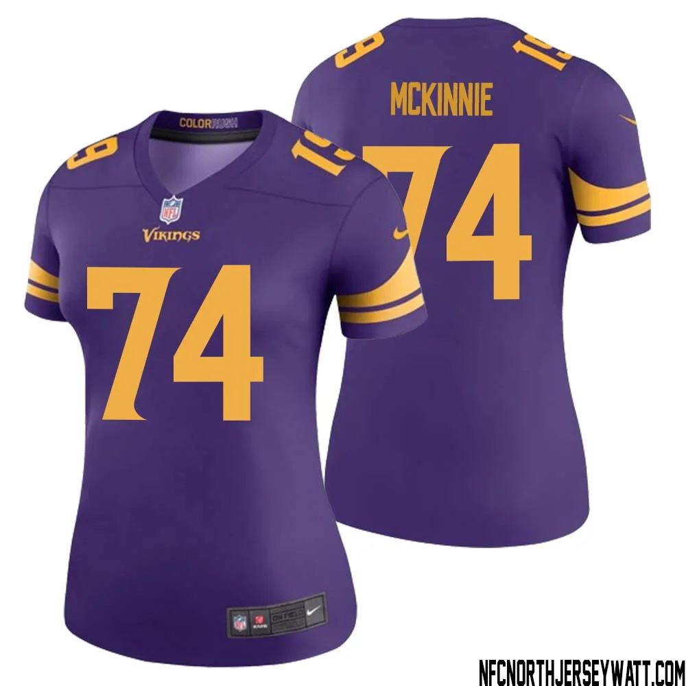 Bryant McKinnie No 74 Women Purple Minnesota Vikings Color Rush Vapor Untouchable Limited Jersey