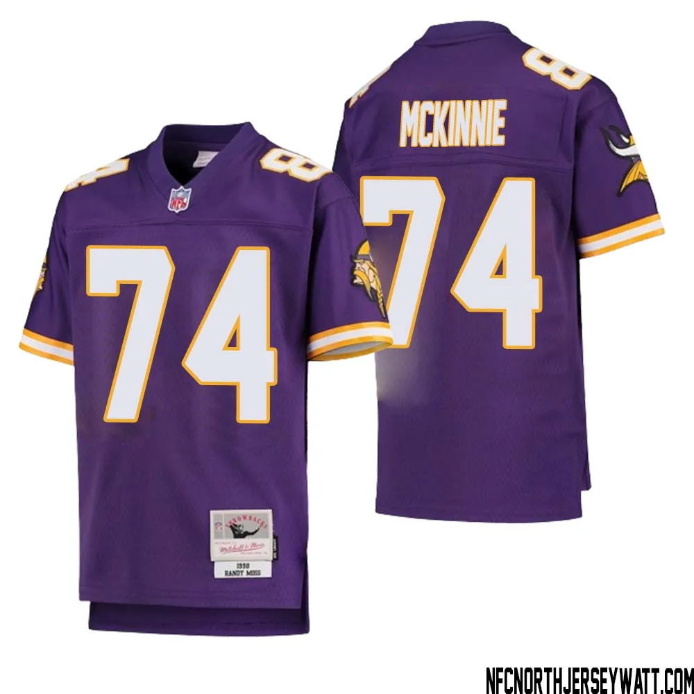 Bryant McKinnie No 74 Youth Mitchell Ness Purple Minnesota Vikings 1998 Legacy Retired Player Jersey 1