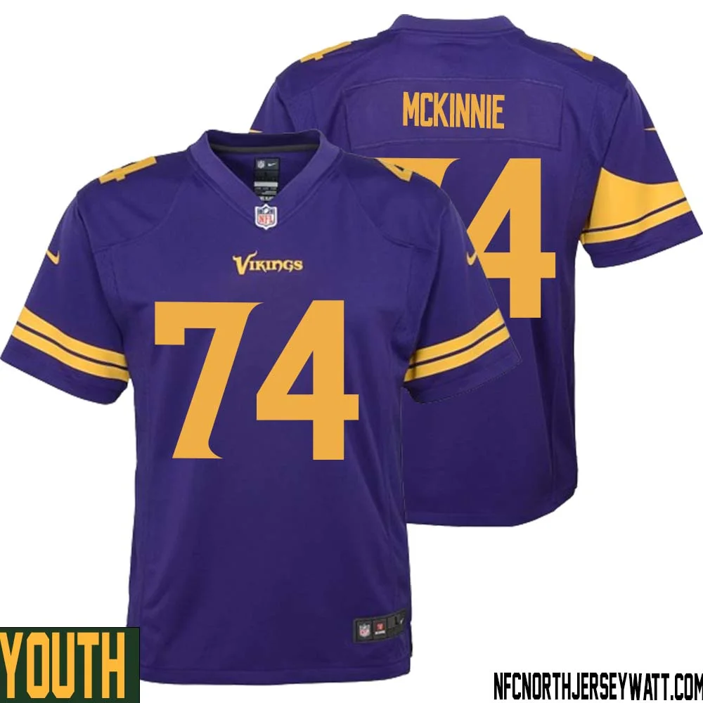 Bryant McKinnie No 74 Youth Purple Minnesota Vikings Alternate Game Jersey 1