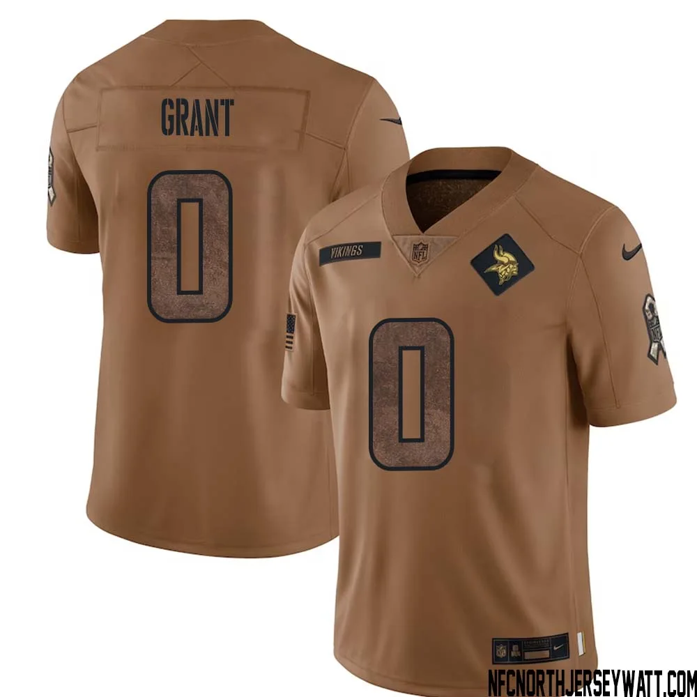 Bud Grant No 0 Men Brown Minnesota Vikings 2023 Salute To Service Limited Jersey 1
