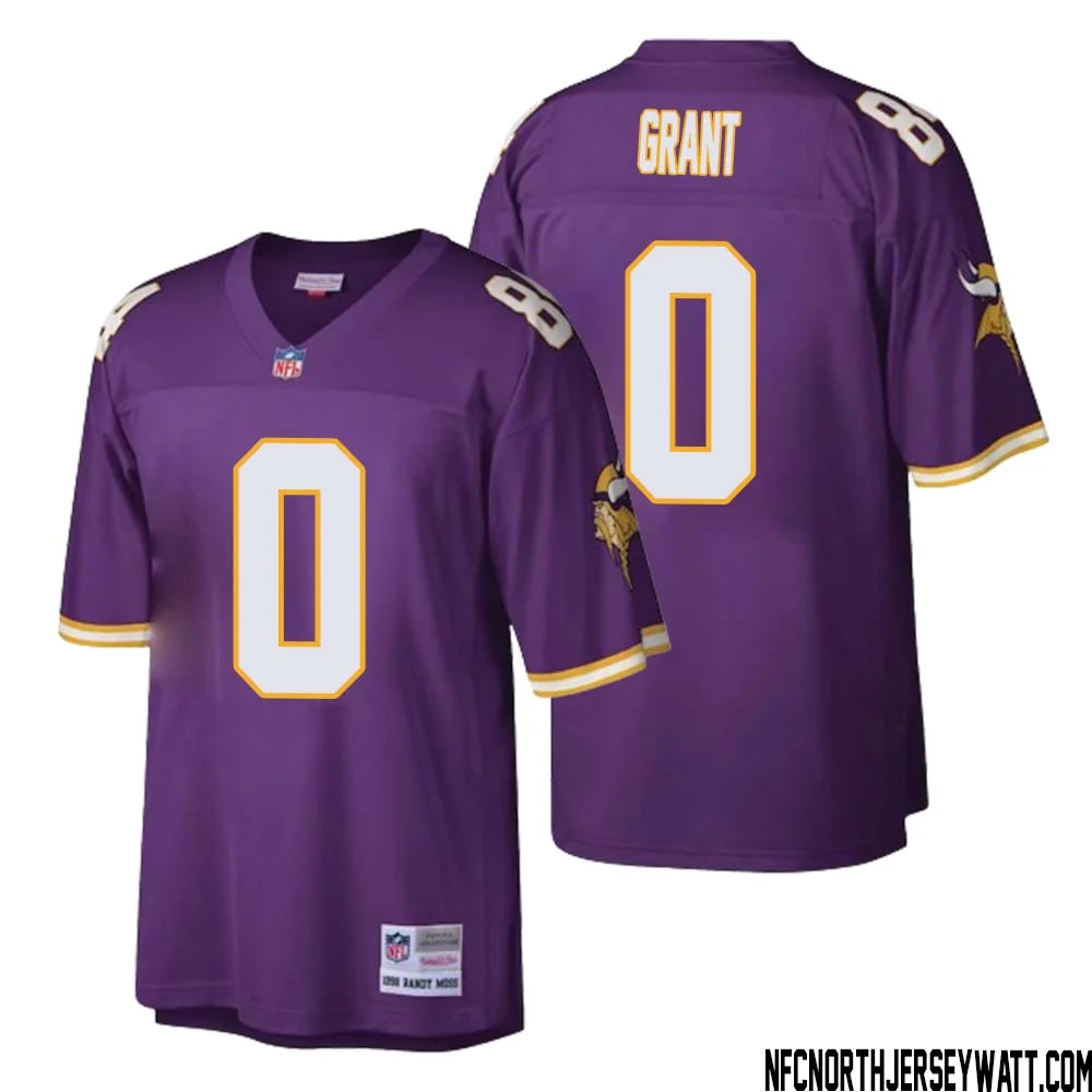 Bud Grant No 0 Men Mitchell Ness Purple Minnesota Vikings Retired Player Legacy Replica Jersey