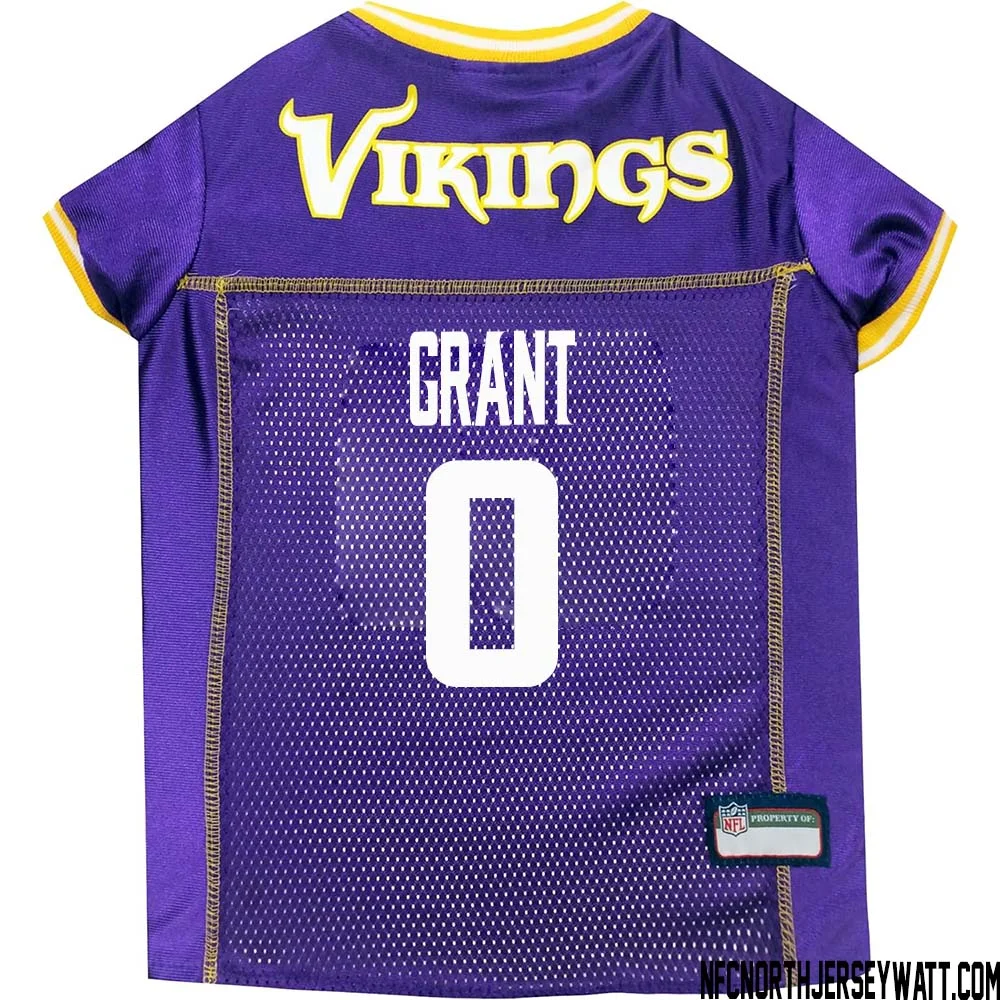 Bud Grant No 0 Purple Minnesota Vikings Dog Jersey 1