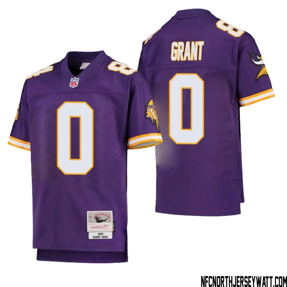 Bud Grant No 0 Youth Mitchell Ness Purple Minnesota Vikings 1998 Legacy Retired Player Jersey 1