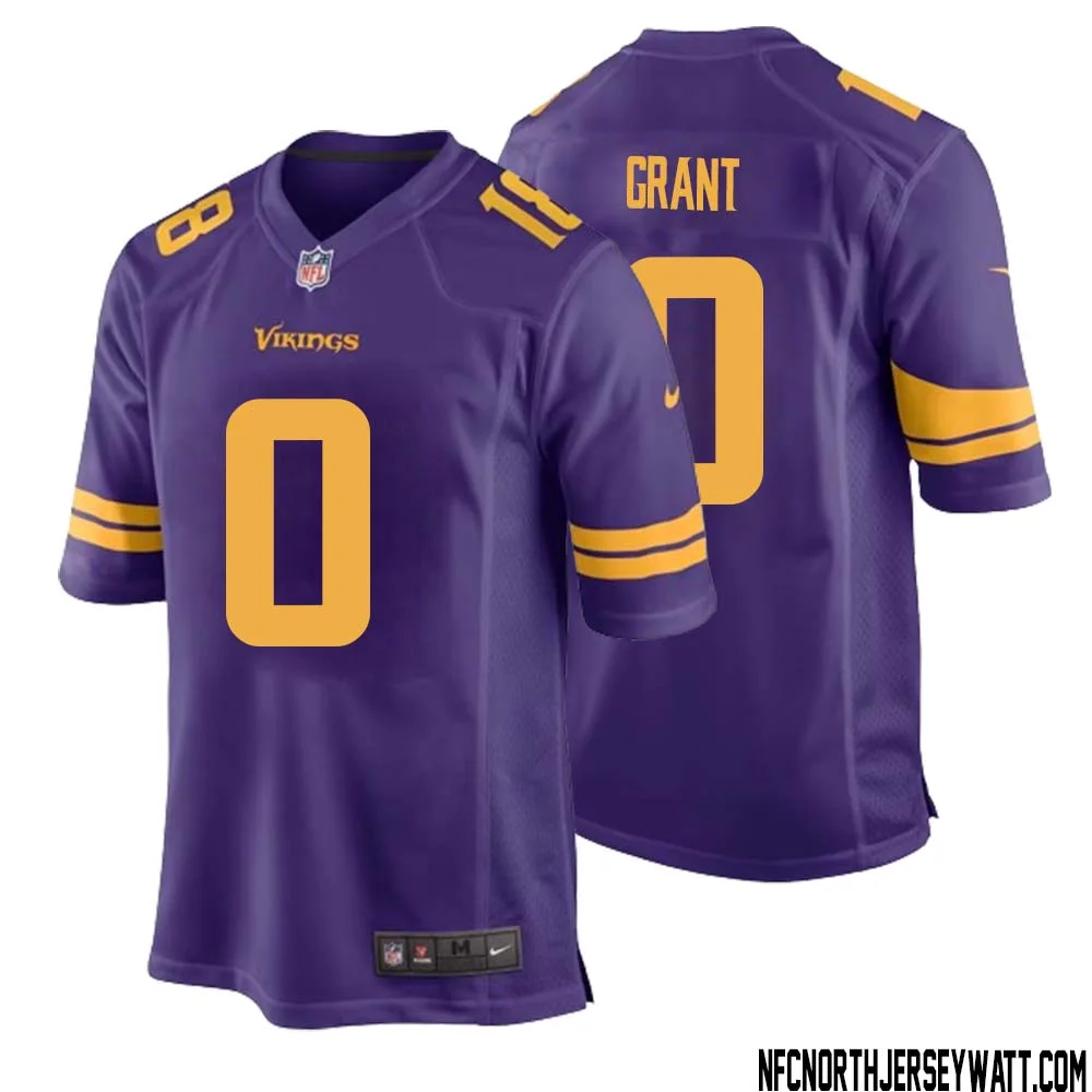 Bud Grant No 0 Youth White Minnesota Vikings Game Player Away Jersey 1
