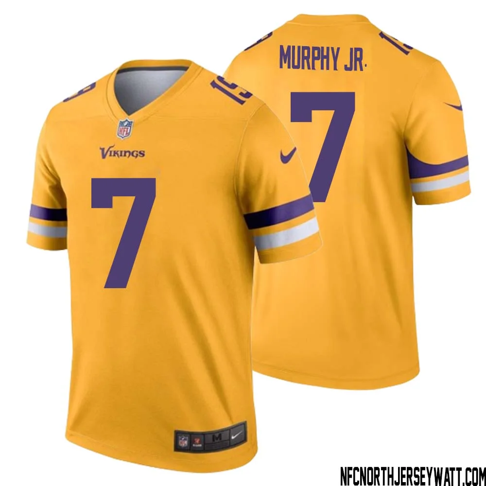 Byron Murphy Jr. No 7 Men Minnesota Vikings Gold Inverted Legend Jersey
