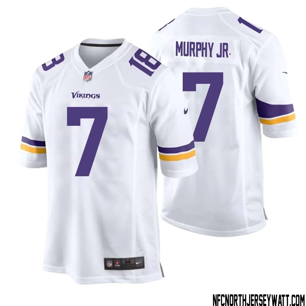 Byron Murphy Jr. No 7 Men White Minnesota Vikings Game Player Away Jersey