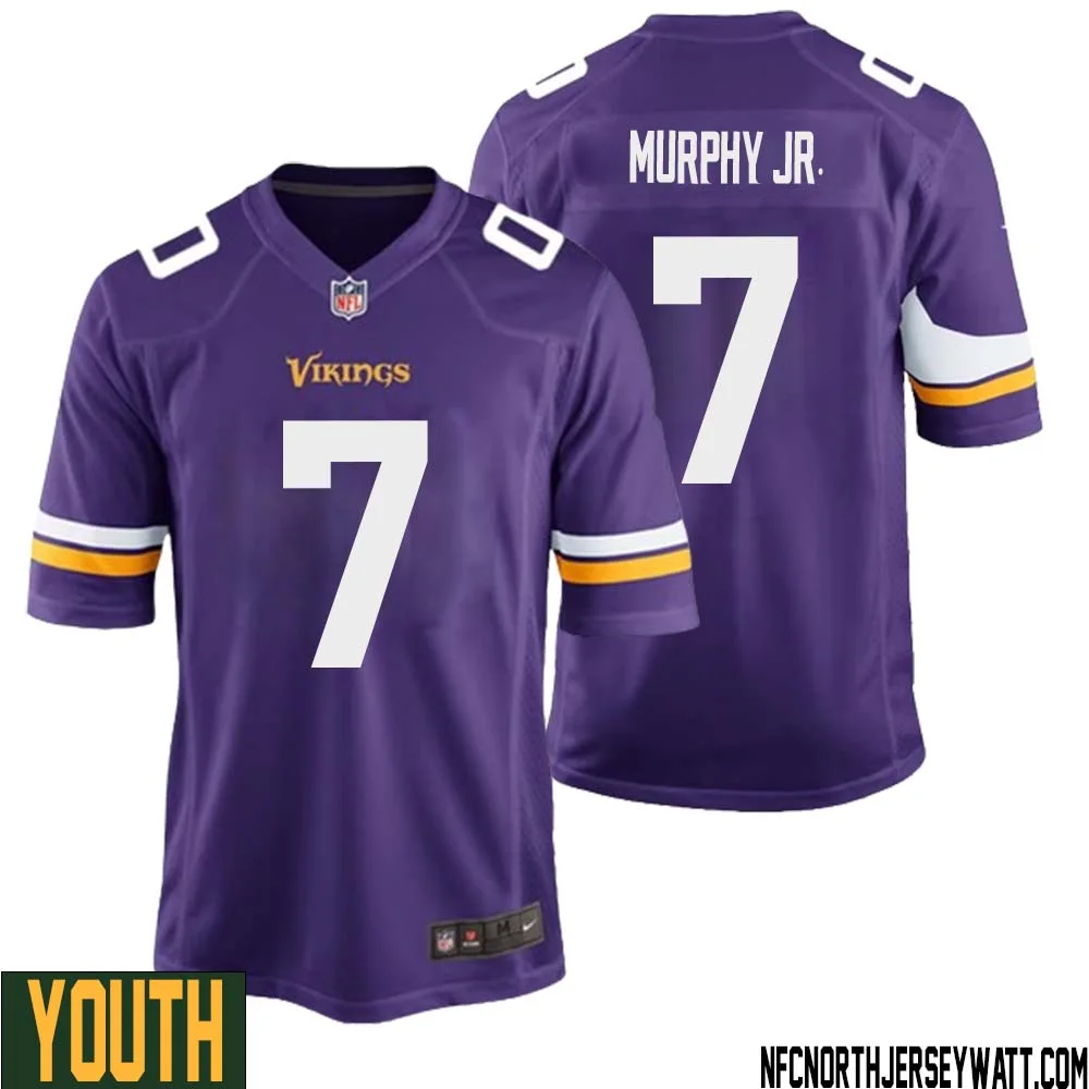 Byron Murphy Jr. No 7 Minnesota Vikings Game Jersey Court Purple for Youth