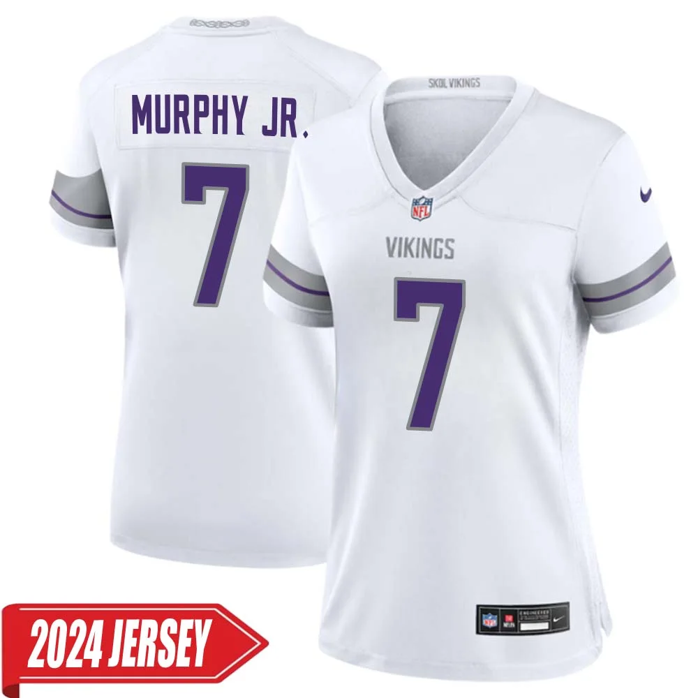 Byron Murphy Jr. No 7 Woman s Minnesota Vikings White Alternate Custom Game 2024 Jersey