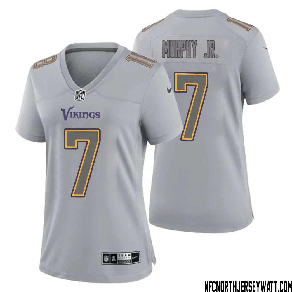 Byron Murphy Jr. No 7 Women Gray Minnesota Vikings Atmosphere Fashion Game Jersey 1