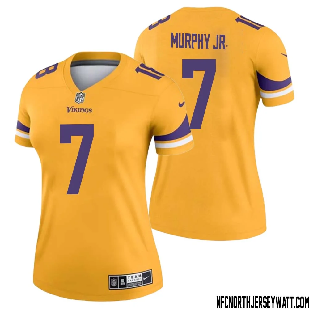 Byron Murphy Jr. No 7 Women Minnesota Vikings Gold Inverted Legend Jersey 1