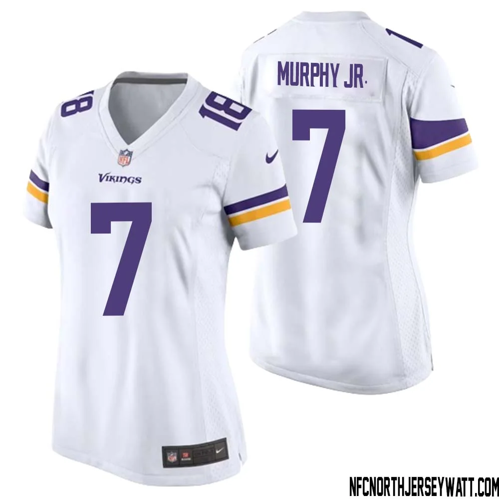 Byron Murphy Jr. No 7 Women White Minnesota Vikings Game Player Away Jersey