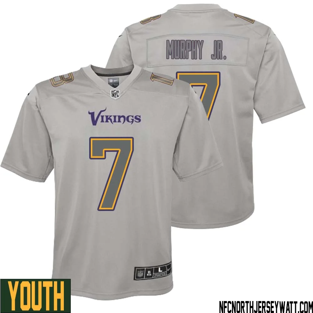 Byron Murphy Jr. No 7 Youth Gray Minnesota Vikings Atmosphere Fashion Game Jersey