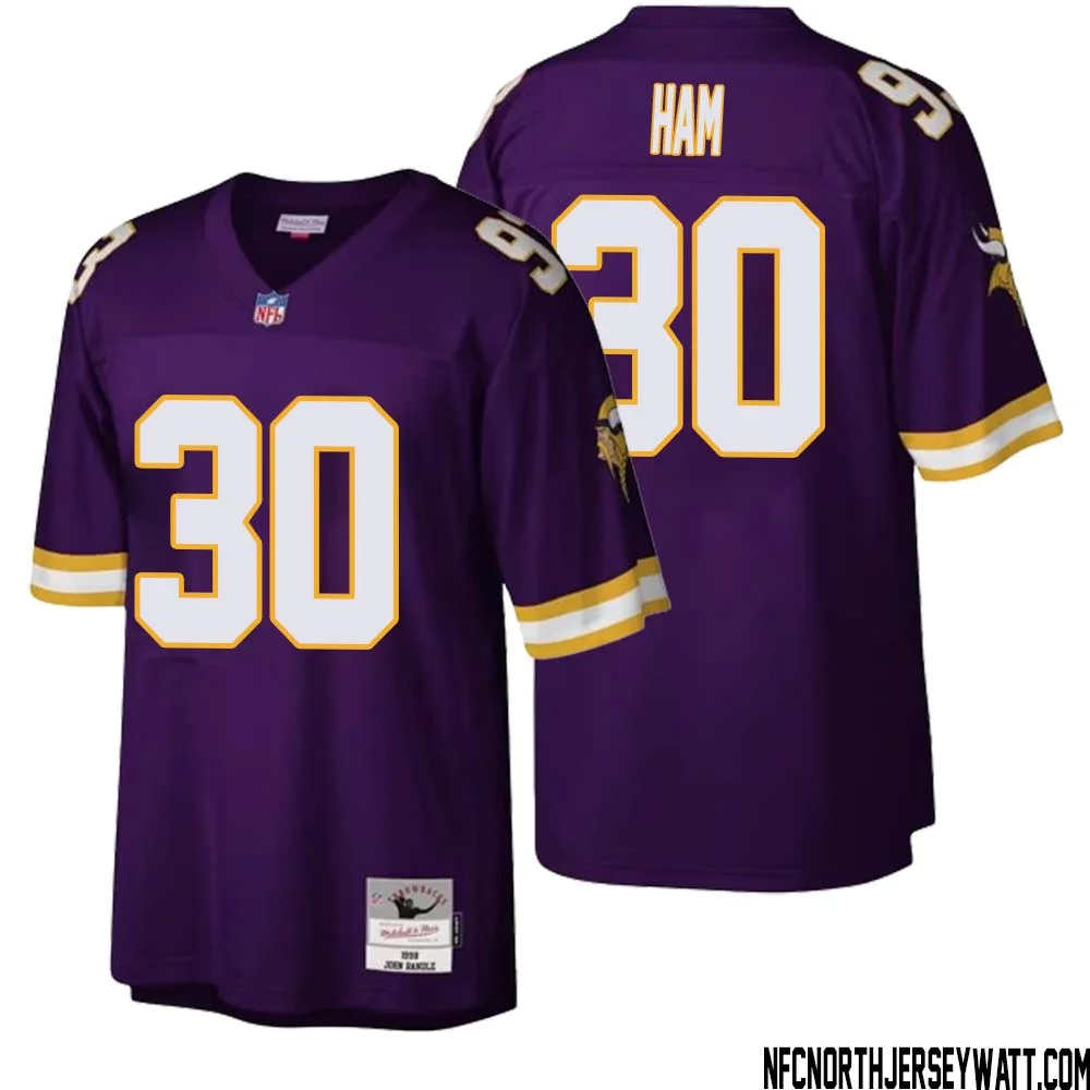 C.J. Ham No 30 Men Mitchell Ness Purple Minnesota Vikings Legacy Replica Jersey 1