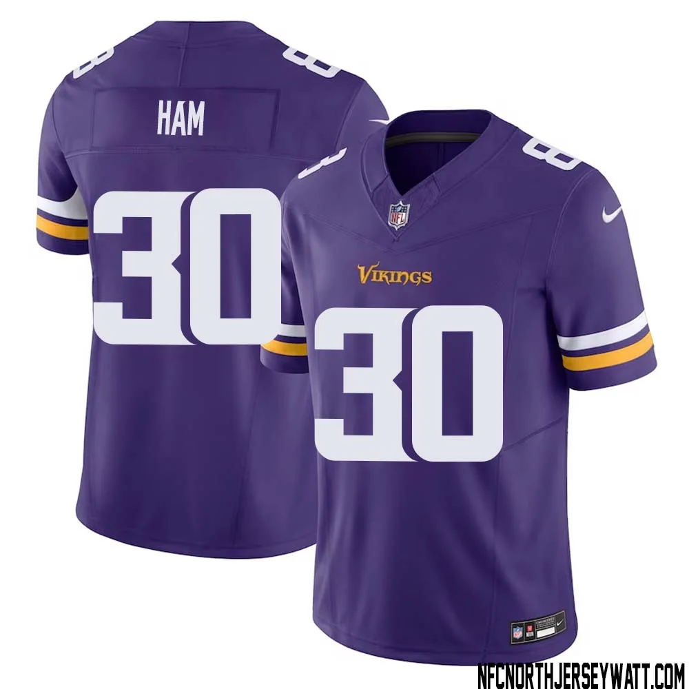 C.J. Ham No 30 Men Purple Minnesota Vikings Vapor F.U.S.E. Limited Jersey 1