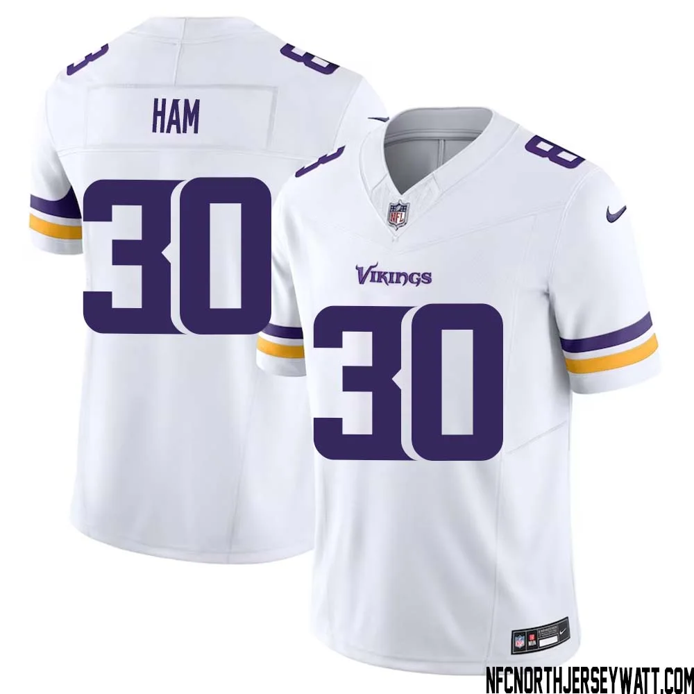 C.J. Ham No 30 Men White Minnesota Vikings Vapor F.U.S.E. Limited Jersey 1