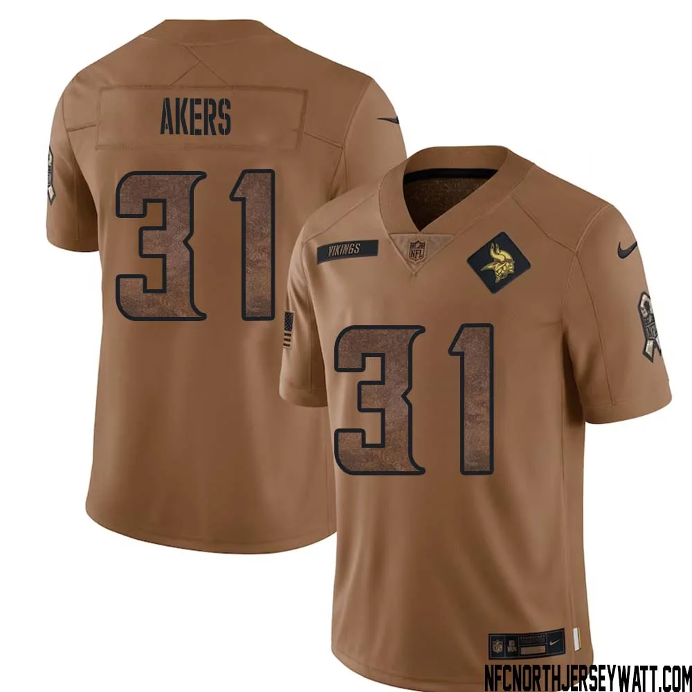 Cam Akers No 31 Men Brown Minnesota Vikings 2023 Salute To Service Limited Jersey 1