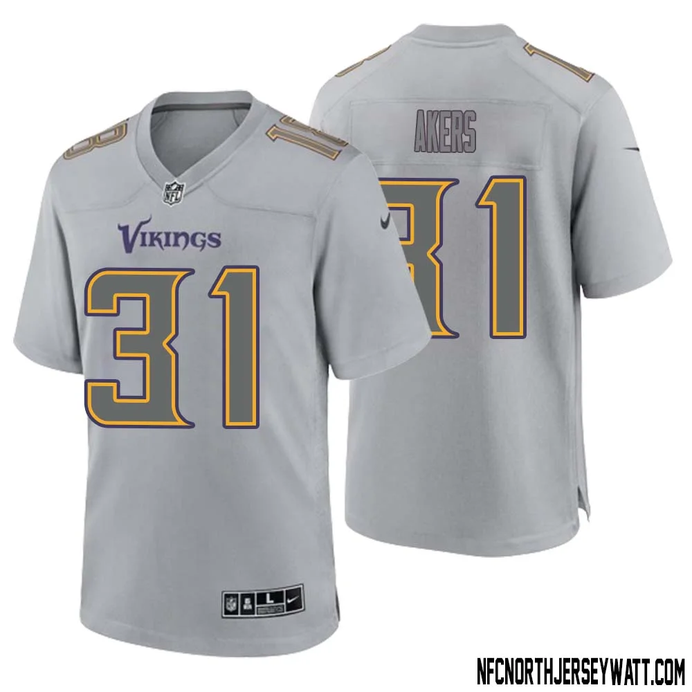 Cam Akers No 31 Men Gray Minnesota Vikings Atmosphere Fashion Game Jersey 1