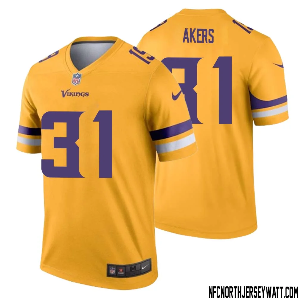 Cam Akers No 31 Men Minnesota Vikings Gold Inverted Legend Jersey 1