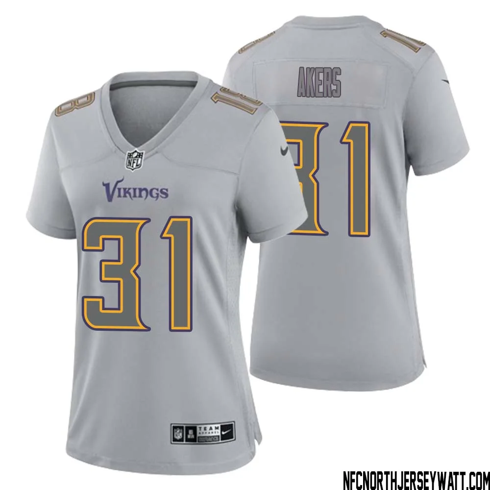 Cam Akers No 31 Women Gray Minnesota Vikings Atmosphere Fashion Game Jersey