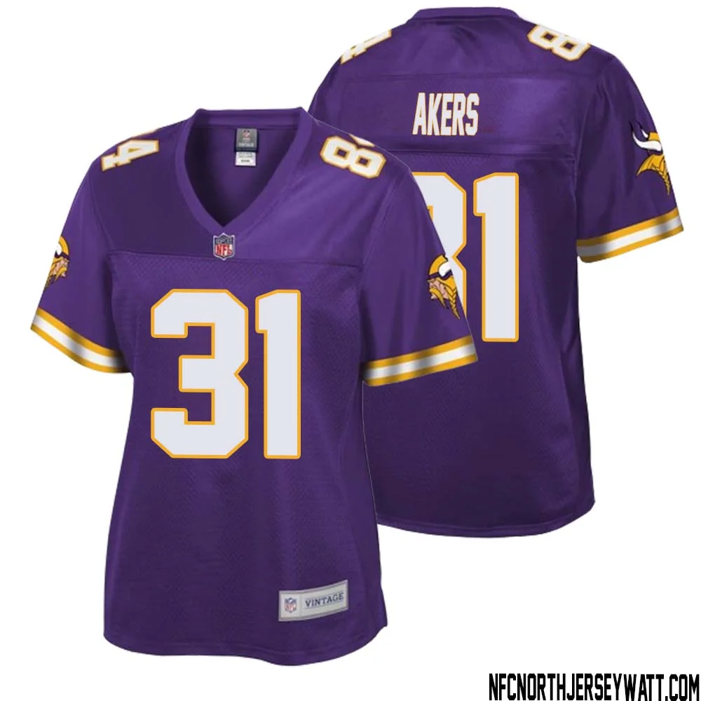 Cam Akers No 31 Women NFL Pro Line Purple Minnesota Vikings Retired Player Replica Jersey 1