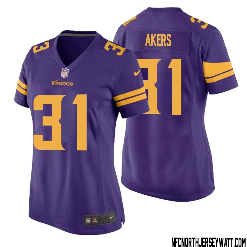 Cam Akers No 31 Women Purple Minnesota Vikings Alternate Game Jersey
