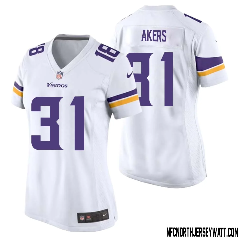 Cam Akers No 31 Women White Minnesota Vikings Game Player Away Jersey 1