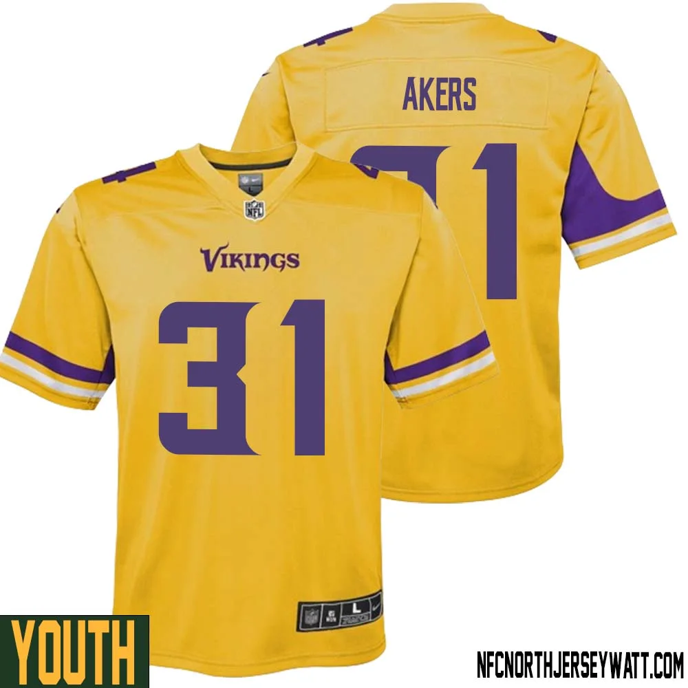 Cam Akers No 31 Youth Minnesota Vikings Gold Inverted Legend Jersey