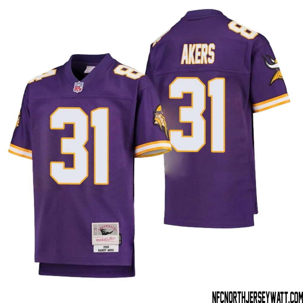 Cam Akers No 31 Youth Mitchell Ness Purple Minnesota Vikings 1998 Legacy Retired Player Jersey