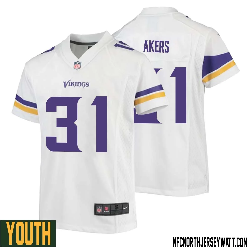 Cam Akers No 31 Youth White Minnesota Vikings Game Player Away Jersey 1