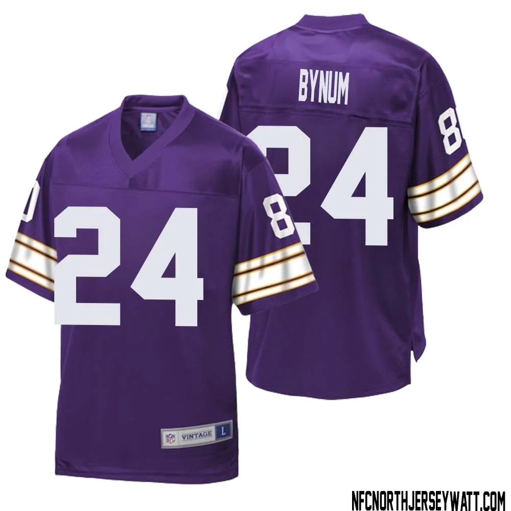 Camryn Bynum No 24 Men NFL Pro Line Purple Minnesota Vikings Retired Player Replica Jersey