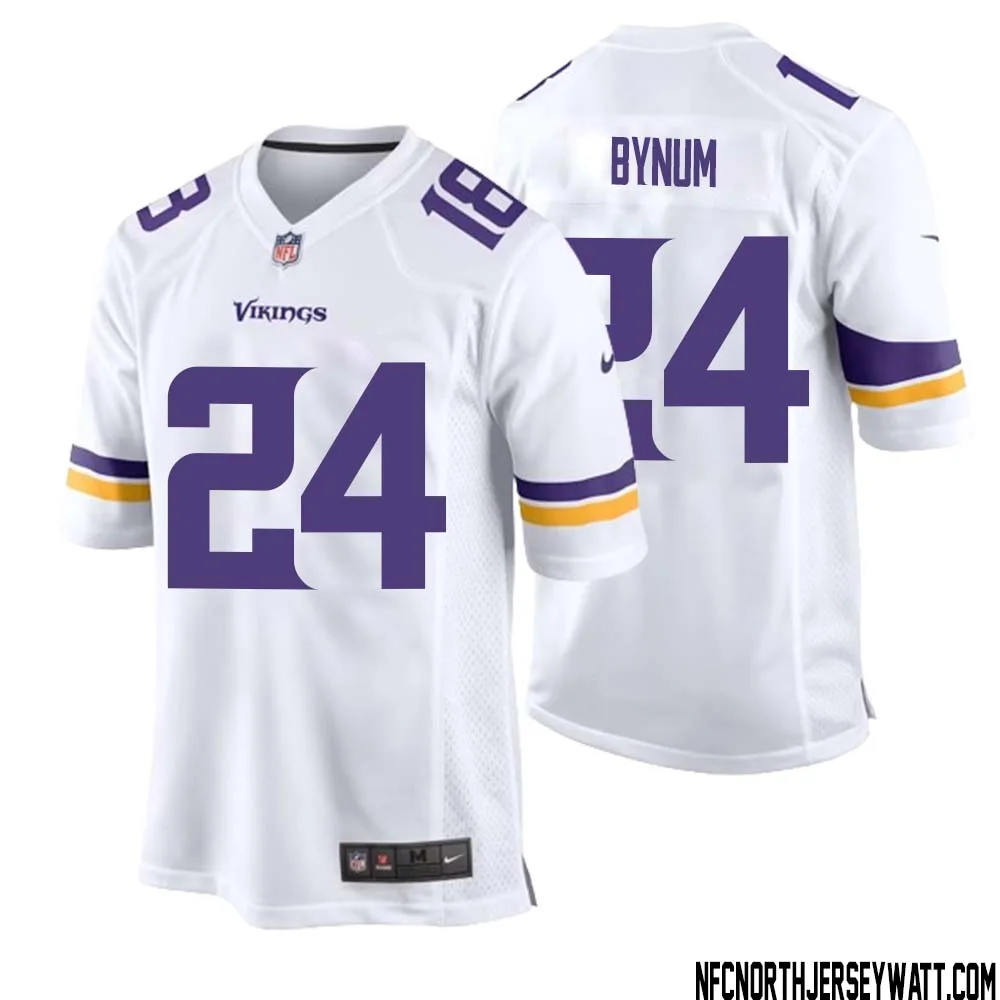 Camryn Bynum No 24 Men White Minnesota Vikings Game Player Away Jersey