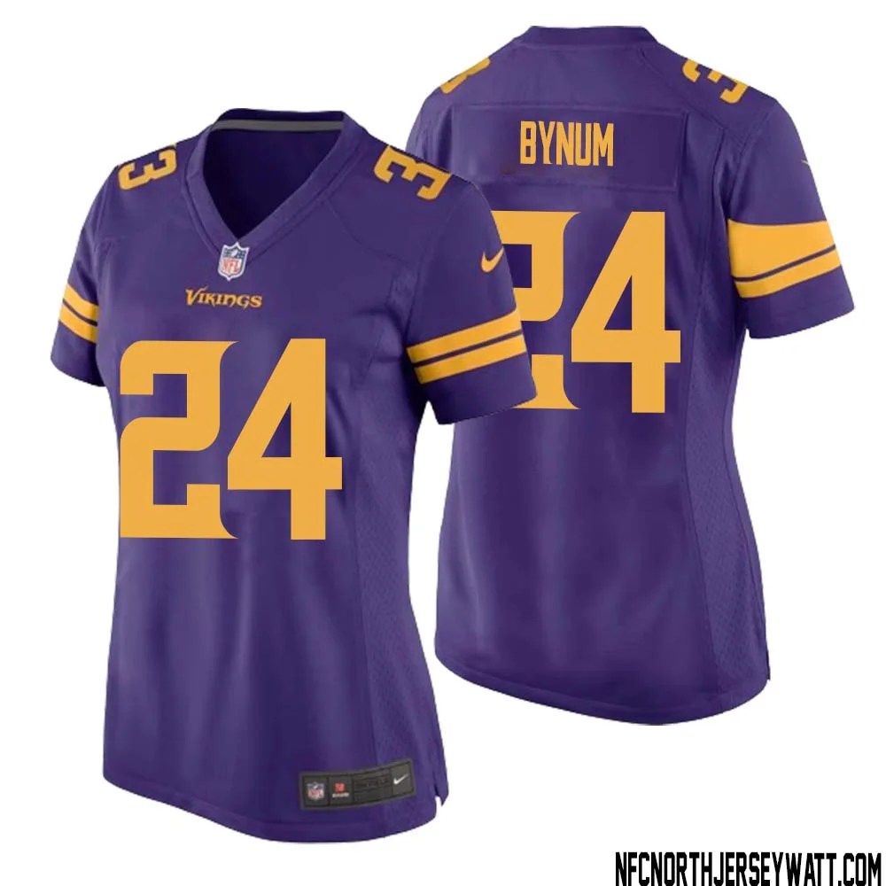 Camryn Bynum No 24 Women Purple Minnesota Vikings Alternate Game Jersey 1