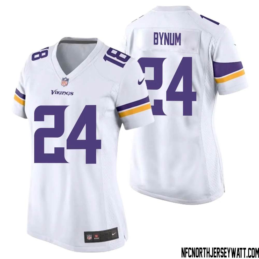 Camryn Bynum No 24 Women White Minnesota Vikings Game Player Away Jersey 1