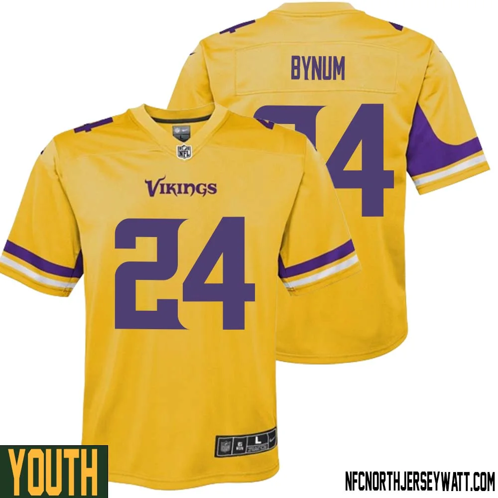Camryn Bynum No 24 Youth Minnesota Vikings Gold Inverted Legend Jersey 1