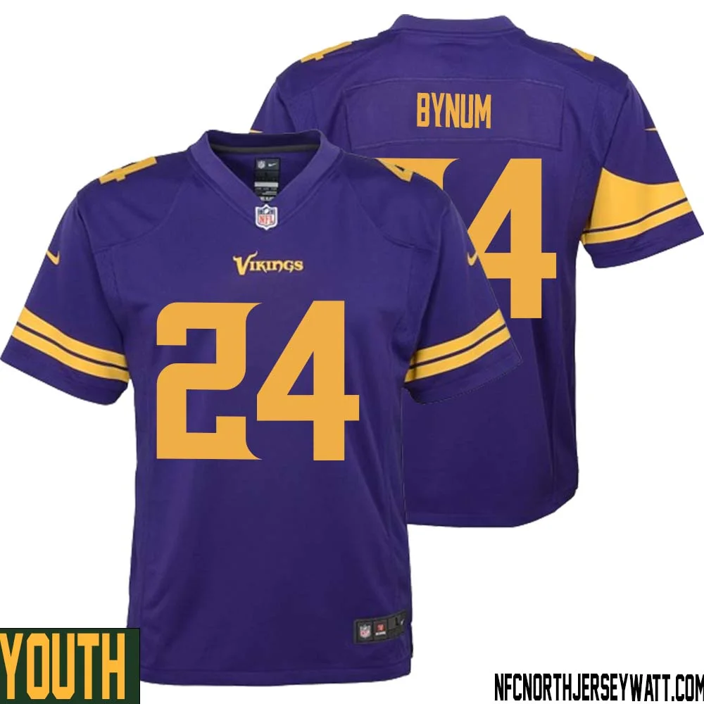 Camryn Bynum No 24 Youth Purple Minnesota Vikings Alternate Game Jersey 1