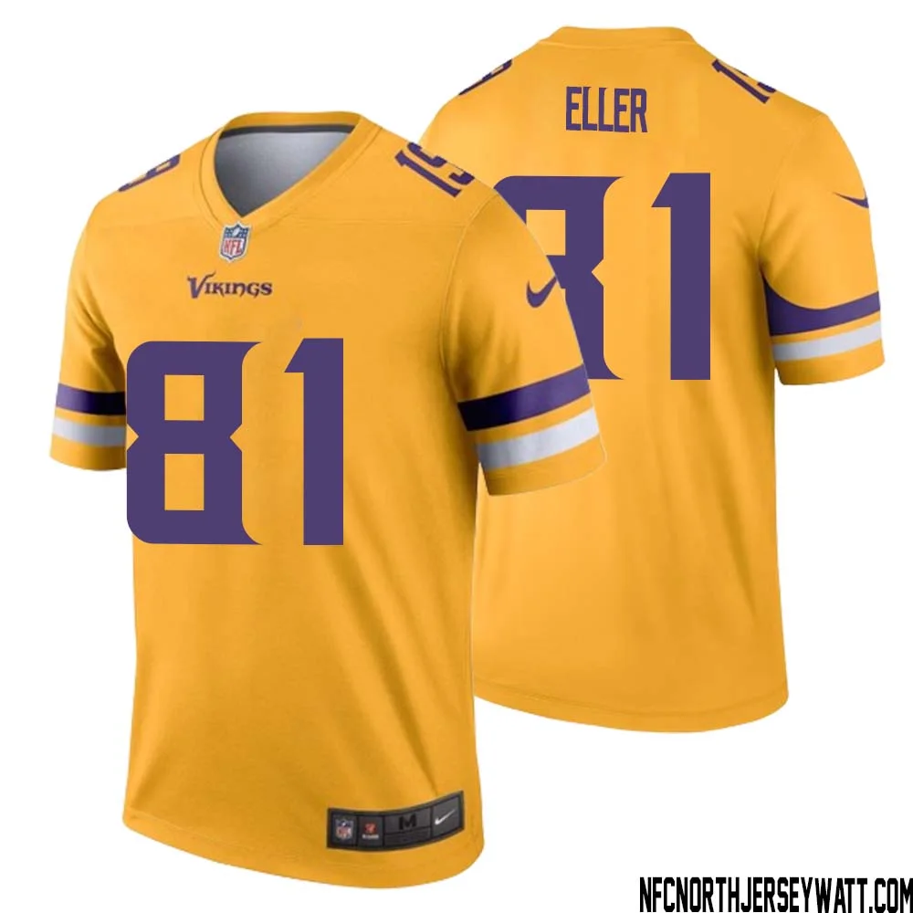 Carl Eller No 81 Men Minnesota Vikings Gold Inverted Legend Jersey
